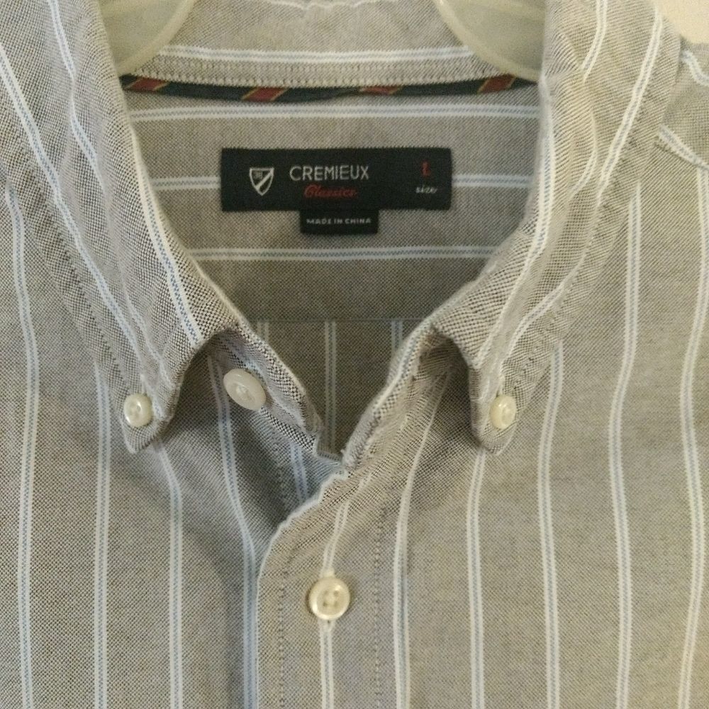 Daniel Cremieux Classic Mens Striped Dress Shirt L